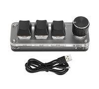 Ouitble Mini Clavier mécanique personnalisé 3 Touches Interrupteur Rouge remplaçable à Chaud Macro programmable rétro-éclairé RVB Plug and Play pour PC Ordinateur Portable Bureau d