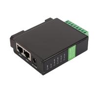 Ouitble Module Convertisseur Ethernet RS485 vers RJ45, Serveur Série Double Canal RS232 vers RJ45 avec Connecteur Réseau PoE, Montage sur Rail Industriel, 1200-115200bps pour L'ac