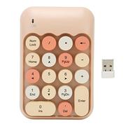 Ouitble Pavé numérique sans Fil 18 Touches rétro Couleur Rondes, Mini Clavier numérique avec USB pour Ordinateur Portable, Bureau, comptabilité, Feuille de calcul Excel, matériau A (Couleur de thé au