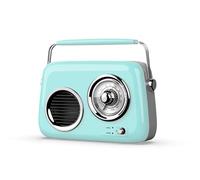 Ouitble Radio Rétro FM/USB/AUX avec Radio Portable Stéréo HiFi Bluetooth 5.0 avec Haut-Parleur de Batterie 1500 MAh, Nostalgique pour Cuisine, Bureau, Maison (Verte)