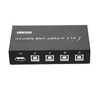 Ouitble USB 2.0 commutateur de Partage boîte de Commutation Multi-Ordinateur imprimante Scanner Adaptateur avec 2/4 Ports contrôle Manuel des Boutons pour Bureau Maison Coque en fe (Manuel 4 Ports)