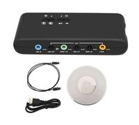 Ouitble USB 7.1 Carte Son Externe à 8 Canaux 12 Mbps USB Soundbox 32KHz / 44KHz / 48 KHz Entrée en Double Microphone Stéréo pour Ordinateur Portable PC