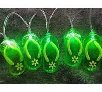 OUJIAHUI Chaîne de lumière de pantoufles, 13ft 40LED en plein air plage tongs chaîne de lumières pour camp d'été tente jardin de fête (Vert)