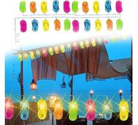 OUJIAHUI Chaîne de lumière de pantoufles, 3.3ft 10LED en plein air plage tongs chaîne de lumières pour camp d'été tente jardin de fête (Multicolore)