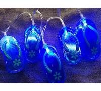 OUJIAHUI Chaîne de lumière de pantoufles, 3.3ft 10LED en plein air plage tongs chaîne de lumières pour camp d'été tente jardin de fête (Bleu)