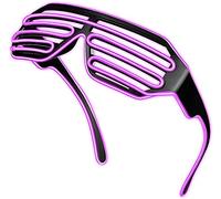 OUJIAHUI Lunettes LED sans fil améliorées, superbes lunettes pour Noël, Halloween, fête sauvage, bal de danse, fêtes folles (Violet)