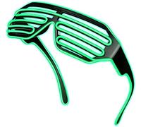 OUJIAHUI Lunettes LED sans fil améliorées, superbes lunettes pour Noël, Halloween, fête sauvage, bal de danse, fêtes folles (Vert)