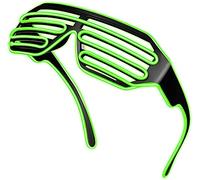 OUJIAHUI Lunettes LED sans fil améliorées, superbes lunettes pour Noël, Halloween, fête sauvage, bal de danse, fêtes folles (vert fluorescent)