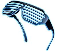 OUJIAHUI Lunettes LED sans fil améliorées, superbes lunettes pour Noël, Halloween, fête sauvage, bal de danse, fêtes folles (Bleu)