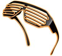 OUJIAHUI Lunettes LED sans fil améliorées, superbes lunettes pour Noël, Halloween, fête sauvage, bal de danse, fêtes folles (Orange)
