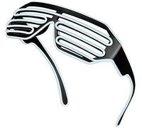 OUJIAHUI Lunettes LED sans fil améliorées, superbes lunettes pour Noël, Halloween, fête sauvage, bal de danse, fêtes folles (blanc)