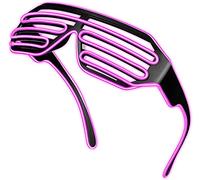 OUJIAHUI Lunettes LED sans fil améliorées, superbes lunettes pour Noël, Halloween, fête sauvage, bal de danse, fêtes folles (rose)