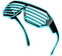 OUJIAHUI Lunettes LED sans fil améliorées, superbes lunettes pour Noël, Halloween, fête sauvage, bal de danse, fêtes folles (Bleu glace)
