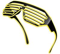 OUJIAHUI Lunettes LED sans fil améliorées, superbes lunettes pour Noël, Halloween, fête sauvage, bal de danse, fêtes folles (Jaune)