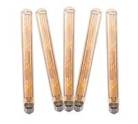 OUKAIDE E27 T30-300 8 W Ampoule à LED tubulaire Edison Ampoule vintage à filament E27 LED Style antique Lampe à vis en verre ambre rétro 680 LM Blanc chaud 2700 K Lot de 5