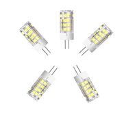 OUKAIDE Lot de 5 G4 Ampoules LED 5W 2835LEDs Lampe LED blanc froid 6000K Super lumineux Ampoule LED 500LM Angle de faisceau 360 ° AC220-240V Base céramique G4 Non Dimmable