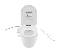 OUKANING Abattant de WC Bidet avec buse, siège de toilette japonais chauffant, douche électrique avec eau chaude, chauffage de siège, séchage à l'air chaud, veilleuse LED et distributeur de mousse