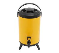 OUKANING Distributeur de boissons en acier inoxydable 8 l, refroidisseur isotherme et récipient de maintien au chaud pour bière, café glacé, thé, récipient à boissons avec robinet, portable, bureau