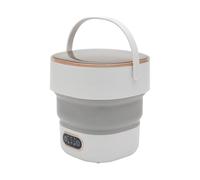 OUKANING Machine à laver pliable, avec égouttoir, 13 l, mini machine à laver portable, pour les voyages et le dortoir, avec fonction ozone, 3 programmes de lavage pour sous-vêtements (gris)