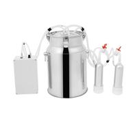 OUKANING Machine à traire électrique 10L pour bovins et chèvres, machine à traire de 10 litres avec réservoir en acier inoxydable, machine à traire à pulsation 43-46 cycles/min, 35-45 kPa réglable