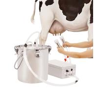 OUKANING Machine à traire électrique 5L pour bovins et chèvres, machine à traire 5 litres avec réservoir en acier inoxydable, machine à traire à pulsation 43-46 cycles/min, pompe à lait réglable 35-45