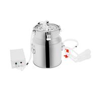 OUKANING Machine à traire par pulsation 14L pour vaches et chèvres, Machine à traire électrique avec réservoir en acier inoxydable de 14L, pompe à lait avec pression de vide de 35-45 kPa & 43