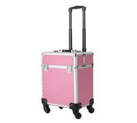 OUKANING Mallette de maquillage à roulettes, grande capacité, 41 l, imperméable et ignifuge, avec serrure à combinaison et poignée télescopique, pour accessoires de maquillage, sèche-cheveux, 34 x 24