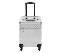 OUKANING Mallette de maquillage à roulettes, grande capacité, 41 l, imperméable et ignifuge, avec serrure à combinaison et poignée télescopique, pour accessoires de maquillage, sèche-cheveux, 34 x 24