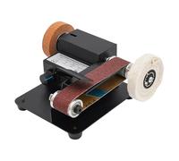 OUKANING Mini Band Sander Ponceuse à bande électrique 350 W pour table avec 0-10000 tr/min, 7 vitesses de réglage de la vitesse en continu, avec 10 bandes abrasives, disque abrasif et embout de