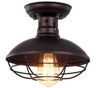 OUKANING Plafonnier Industrielle Plafond Lumière Rétro en Métal Noir Plafond Light Shade Pendentif Lustre pour Salon Chambre Café Bar Restaurent Salle à Manger