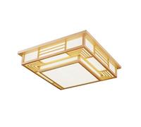 OUKANING Plafonnier japonais à LED à intensité variable en continu - En bois massif - Géométrie créative - Pour salon, chambre à coucher