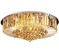 OUKANING Plafonnier LED rond en verre cristal de luxe Lustre rond en verre de luxe (50 cm)