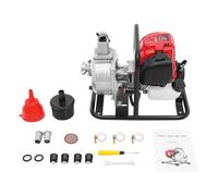 OUKANING Pompe à eau à essence 38 cc 1,2 kW haute pression Pompe submersible 135 l/min Hauteur de refoulement max. 30 m Avec système de démarrage inverse, moteur 4 temps, pour agriculture, irrigation