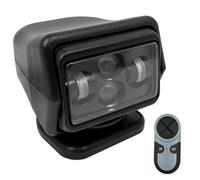 OUKANING Projecteur de recherche LED 60 W 600 m 8000 lm - Projecteur de travail LED avec télécommande 5 A IP67 Rotation à 360° 6500 K pour véhicule tout-terrain, ATV, camions, bateaux (noir)