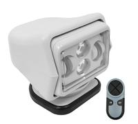 OUKANING Projecteur de recherche LED 60 W 600 m 8000 lm - Projecteur de travail LED avec télécommande 5 A IP67 Rotation à 360° 6500 K pour véhicule tout-terrain, ATV, camions, bateaux (blanc)