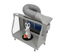 OUKANING Système d'aspiration aérographe portable avec éclairage LED - Cabine de peinture professionnelle avec triple filtre et plateau tournant - Cabine de peinture par pulvérisation 60 x 49 cm