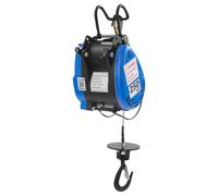 OUKANING Treuil électrique avec télécommande sans fil et contrôle de la corde, câble en acier de 30 m, pour l'industrie, la construction, l'atelier, sûr avec limiteur de charge et double crochet