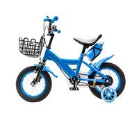 OUKANING Vélo pour enfant de 80 à 138 cm, avec roues stabilisatrices + poignée de siège, acier au carbone, capacité de charge maximale 50 kg, garde-boue avant et arrière (12 pouces bleu avec