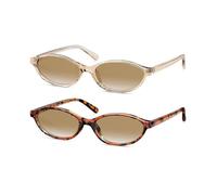 OUKEMAX Lunettes de soleil rétro œil de chat pour femme, protection UV400, monture carrée légère pour conduite, voyage, usage quotidien, Lot de 2 - Marron clair + Tortue, Medium
