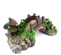 Ouken 1pc Aquarium Magique résine décoration Pont coloré Pavillon Arbre Rocaille pour Fish Tank