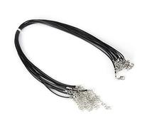 OUKENS 10 Pièces Corde De Cire, Cordon Ciré Réglable en Vrac Collier Cordon Homard Fermoir Fil Cuir Cordon Collier Bijoux à Bricoler Soi-même Faisant Accessoire(Noir)
