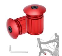 OUKENS Embouts de Barre de vélo, Une Paire de Bouchons de Barre d'extension en Alliage d'aluminium de vélo Embout de Guidon Capuchon de Verrouillage réglable(Rouge)