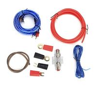 OUKENS Kit de fils d'amplificateur de puissance, ensemble de câbles de câbles de haut-parleurs audio pour ampli de puissance 10GA de voiture en alliage de zinc avec fusible 60A