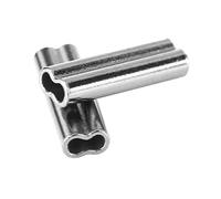 OUKENS Manchons de pêche, 100pcs 6 Tailles Double Barrel Crimp Ligne de pêche Manchons de Leader de Fil Connecteur de Tube en cuivre(1,2 mm x 10 mm)