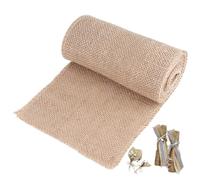 OUKENS Rouleau De Toile De Jute, Ruban De Jute Large en Toile De Jute Naturelle, Rouleau De Ruban Artisanal en Tissu De Jute Décoratif pour la Fabrication D'ornements De Fête De Noël(15CM)