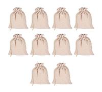 OUKENS Sac en Lin en Coton, 10 pièces Petits Sacs de Rangement en Polyvalents avec Cordons de Serrage pour Cadeau de fête de Chaussure de Stockage d'oignon de Pomme de Terre en Coton