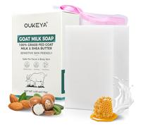 OUKEYA 115g Savon Lait de Chevre Visage 100% Naturel, Hydratant et Doux Savon au Lait de Chevre pour Peaux Sensibles et Sèches, Sans Paraben
