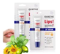 OUKEYA Baume a Levre SPF 25+, Stick Levres Solaire Protection UVA/UVB & Hydratation 24H, Lip Balm avec Huile de graines de tournesol, huile de graines de Jojoba, Menthe, Portable, 2 x 15ml