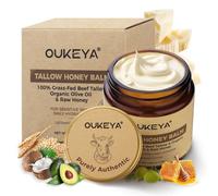OUKEYA Beef Tallow Cream Nutrition Profonde, avec Suif de Boeuf, Huile de Noix de Coco, Huile d'Olive, Huile d'Avocat, Miel, Huile de Calendula, pour Visage & Corps (Version Rafraîchissante, 110g)