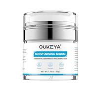 OUKEYA Crema Viso Ceramidi, Emulsione Idratante 5 Ceramidi con Acido Ialuronico e Pantenolo, Supporto Barriera Cutanea per Pelle Secca e Sensibile, Crema Viso Leggera Viso e Collo